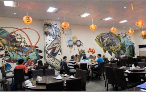 南通海鲜餐厅墙体彩绘